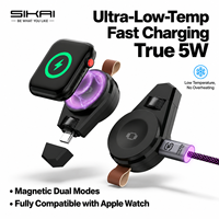 Chargeur portable SIKAI pour Apple Watch Series SE Ultra, adaptateur magnétique 5W, prise USB-C rotative, double entrée, cordon de transport