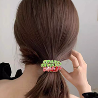 Élastiques à cheveux en spirale colorés de Noël, attaches pour cheveux très élastiques et durables pour femmes, accessoires capillaires en gros