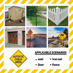 Panneaux de zone réfléchissants pour enfants autistes, plaques métalliques durables, marqueurs de sécurité pour <span class=keywords><strong>quartiers</strong></span>, parcs, zones scolaires - Product Image 5
