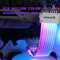 Cable de extensión decorativo con sincronización ARGB, Kit de Cable de extensión de 5V y 3 pines, doble cabeza sincrónico, 2x8p Pin ATX RGB