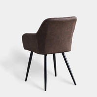Chaises de salle à manger de luxe scandinaves modernes siège confortable en cuir marron pour cuisine hôtel café avec échantillons gratuits