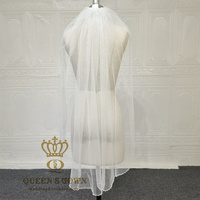 QUEENSGOWN Voile de mariée en cristal et perles fait à la main-Voile de paillettes de mariage court scintillant pour mariée, photoshoots et cérémonies