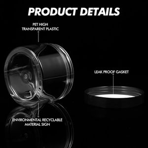 Frascos de Crema Cosmética Transparentes de Plástico PET Cilíndricos de 60 ml, 100 ml, 200 ml, 250 ml con Tapa de Rosca, Impresión de Serigrafía Personalizada - Product Image 3