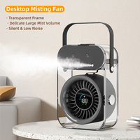Nouveautés Ventilateur à brumisation portable avec écran numérique USB et batterie rechargeable Minuterie pour utilisation sur le bureau au bureau en camping et en voiture