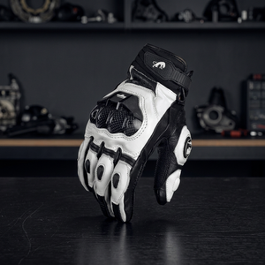 Leather Full Finger Racing Gloves With Palm Guard Adjustable Wrist <b>Strap</b> For Motocross Riding Male Universal - Product Image 4