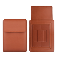 Haute Qualité Simple Étanche Sac D'ordinateur Mince En Cuir Pu Ordinateur Portable Sac Cas Avec Support Pliable
