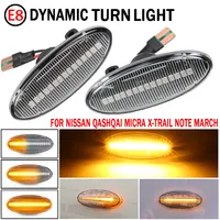 Luces Laterales para Automóvil, Luces Intermitentes LED Dinámicas para Nissan Qashqai J10 X-trail T31 Cube Juke Leaf Micra K13 Note E11 NV200