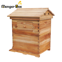 Nouvelle ruche Menger Bee en bois de sapin américain, 18 mm, avec joints en queue d'aronde enduits de cire, système d'auto-écoulement automatique, 7 cadres, garantie de 2 ans