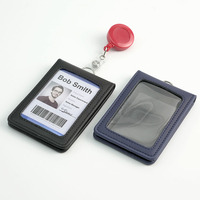 Porte-cartes transparent et souple de marque Bestom, OEM ODM, fermeture étanche, porte-clés léger, porte-badge en cuir