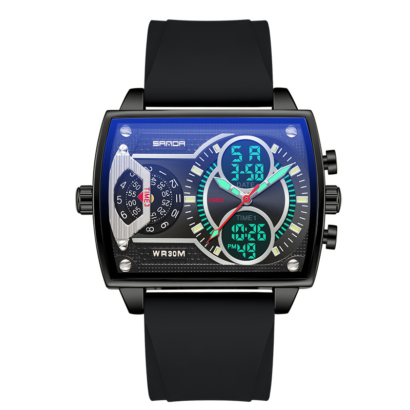 Black with silicone strap