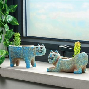 <span class=keywords><strong>Gatito</strong></span> mono cola Cactus carnoso esmaltado cerámica ecológico moderno creativo ligero escritorio <span class=keywords><strong>maceta</strong></span> lindo dibujos animados - Product Image 4