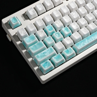 Premium Lake Blue Crystalline Glaze Ceramic Keycaps, Compatible with Cherry and Gateron MX Switch Keyboards, OEM Height