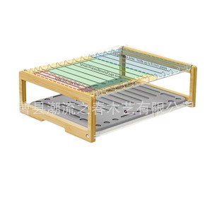ชั้นวางจานไม้สำหรับวางบนเคาน์เตอร์ครัวแบบมีช่อง  เหมาะสำหรับการตากจาน - Product Image 5