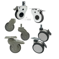 Roulette médicale d'hôpital populaire 125mm fil tige hôpital lit roulette médicale Double roues roulette