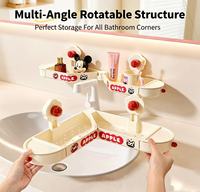 Expédition rapide, étagère de salle de bain rotative à ventouse sans perçage avec tiroir de rangement pour lavabo, produits de soin, cosmétiques et articles de toilette