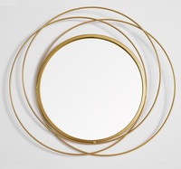 Meilleure vente, forme carrée, cadre en métal doré moderne, art mural, miroir décoratif pour salon
