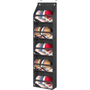 Over Door <b>Hat</b> Organizer 33x15x85cm Oxford Fabric Black Hanging Storage Rack For Baseball Caps Closet Wall Mount - Product Image 1