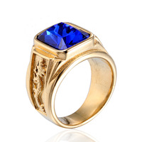 Bague Dragon Unisexe en Acier Titane Plaqué Or, Design Tête de Dragon Audacieuse, Style Rétro Punk Urbain, Usage Quotidien, Diamant 7 Couleurs