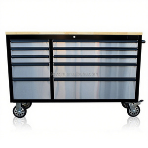 55 "10-ngăn kéo nhiệm vụ nặng nề thép không gỉ hàng đầu màu đen di động bàn làm việc hộp công cụ Chống Trộm Chống nước thiết kế 600kg Công suất OEM - Product Image 3