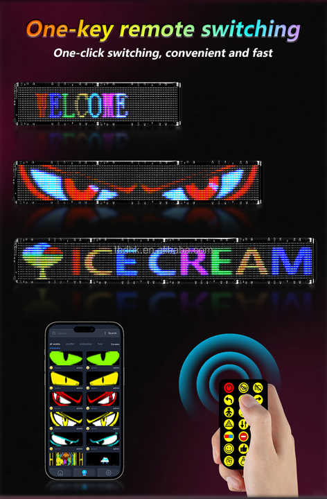 App-Control DIY Dynamic Flexible LED Display for Truck Decorations Programmable Devil Eye Light Colorful Soft Screen for Cars