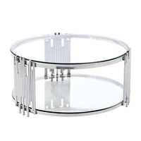 Table d'appoint moderne noire de luxe finition centrale dorée avec, dessus de miroir pour la maison/