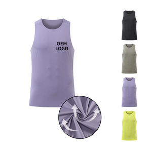 Stringer de musculation OEM en polyester côtelé tricoté pour homme, compression pour entraînement musculaire et fitness - Product Image 4