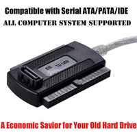 Cable adaptador de disco duro de 2,0 pulgadas/2,5 pulgadas a USB 3,5 Disco Duro HDD convertidor con fuente de alimentación de CA estable