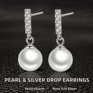 Pendientes de Perlas de Agua Dulce Naturales de 9-10 mm con Circonitas y Plata de Ley 925 Chapada en Oro para Mujer, Ideales para Aniversarios y Fiestas - Product Image 2