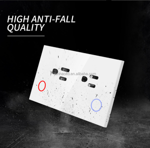 US/Universal Standard USB-C Wall Sockets Type-C Charging White/<strong>Black</strong> Tempered Glass Panel Plug Outlets <strong>PowerPoints</strong> Fireproof PC - Product Image 3