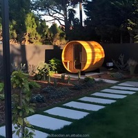Sauna extérieur en bois massif personnalisable pour 2 à 4 personnes, salle de vapeur sèche chauffée, baignoire de plongée froide