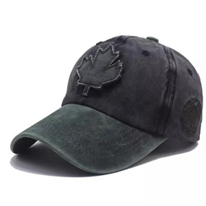 Casquette de baseball réglable en denim unisexe pour adultes Casquette de sport <span class=keywords><strong>Pop</strong></span> <span class=keywords><strong>Canadian</strong></span> Maple Leaf Broderie Arcs Argyle Pattern Common Washed Style - Product Image 5