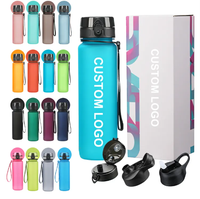 Bouteille de sport 32 oz personnalisée 2026 en Tritan écologique pour la motivation, idéale pour les voyages, la gym et la course à pied