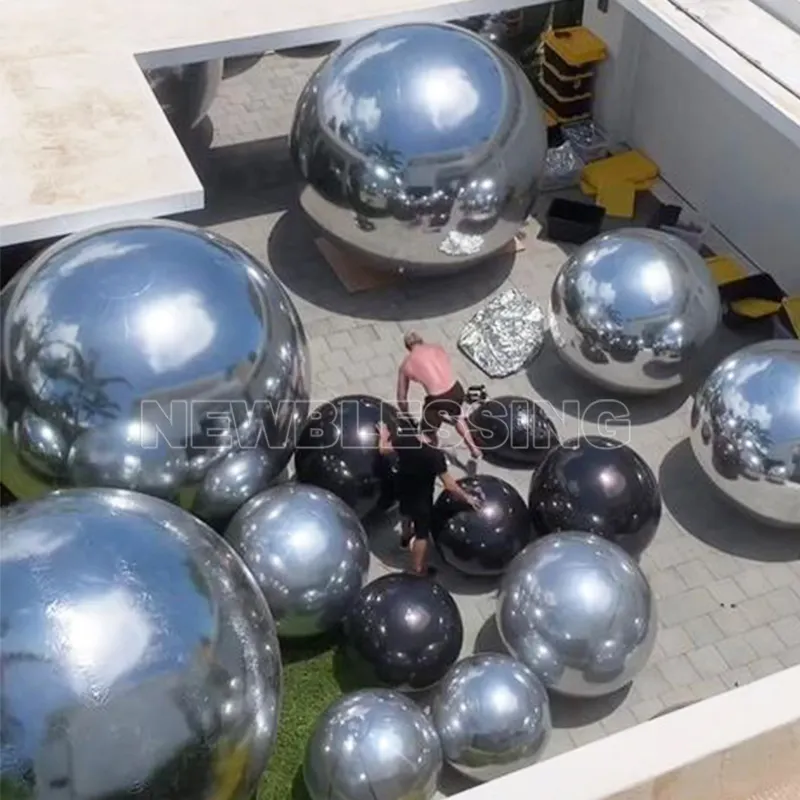 Hanging inflatable mirror ball mirror balloon giant mirror sphere for decoration sealed gold/silver ball big shiny ball