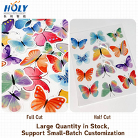 Autocollant Vinyle Papillon Honli Imperméable Découpé Holographique Esthétique Nature Journal Scrapbook Enfants Ordinateur Portable Cadeau