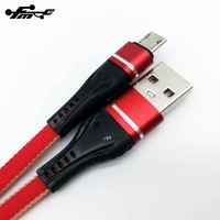 2019 OEM kabel pengisi daya USB ponsel Jeans kulit kabel mikro Data USB PVC 2A untuk Iphone untuk Android untuk Samsung V8 ponsel