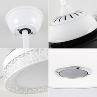 2004S Ventilador De Techo Con Luz LED 36W DC Altavoz 3tonalidades Con Memoria Aspas Retractiles 6velocidades Control Remoto