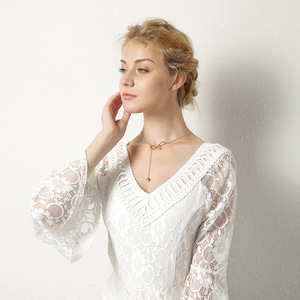 Bijoux en acier au titane cristal délicat avec pendentif coeur collier 24k plaqué or infirmière médecin stéthoscope Y forme collier - Product Image 5