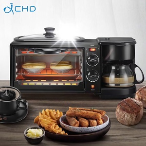 Machine à petit-déjeuner 3-en-1 Sokany avec four micro-ondes et cafetière 3-en-1 pour usage domestique, prise US - Product Image 1
