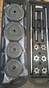 Juego de Mancuernas Ajustables de Hierro Fundido con Recubrimiento Electrostático de 50 kg, Mancuernas y Barra Multifuncionales de Hierro Fundido para Gimnasio en Casa - Product Image 3