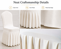 Housse de chaise plissée pleine longueur en tissu pour banquets, réutilisable, en gros, pour location d'événements et mariages