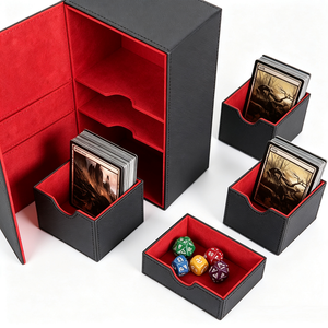 Boîte de rangement double compartiment personnalisée en gros avec porte-dés et rangement pour cartes pour jeux TCG - Product Image 3