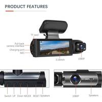 Grabadora de cámara Dual de 1080P para coches, IR lente gran angular de visión nocturna, pantalla IPS de 3,16 pulgadas, G-Sensor HD compatible con Smart Home