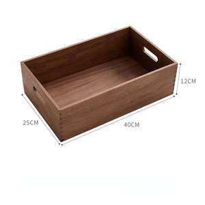 Plateau de service en bois à succès, vente en gros, grande capacité, noyer noir, poignée creuse, plateau de rangement, usage domestique, extérieur - Product Image 1