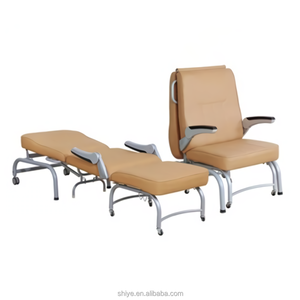 Chaise pliante en acier de style moderne portable avec roulettes pivotantes silencieuses pour usage hospitalier ou accompagnement médical - Product Image 3