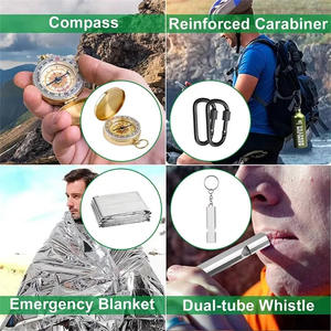 Boîte à outils de survie en plein air 17 en 1, kit de camping multifonctionnel, équipement d'urgence en acier inoxydable pour l'aventure en pleine nature - Product Image 4