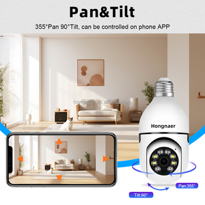 Cámara de Seguridad WiFi Hongnaer 2MP con Visión Nocturna, Bombilla E27, Cámara <span class=keywords><strong>IP</strong></span> PTZ Tipo Domo, Cámara WiFi Panorámica de 360 Grados - Product Image 3