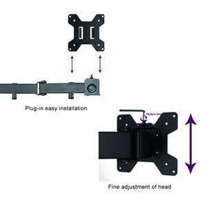 Support de bureau pour 4 moniteurs – Bras de fixation pour quatre écrans - Product Image 4