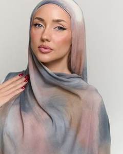 Hijab en coton modal imprimé color block pour femme, doux, respirant, multifonctionnel, idéal pour l'Europe et l'Amérique – Meilleure vente - Product Image 2