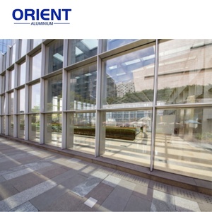 Precios de muros cortina de vidrio por <span class=keywords><strong>M2</strong></span> Perfiles de muros cortina de aluminio doble Muros cortina de aluminio Sistemas de ventanas para la construcción - Product Image 5