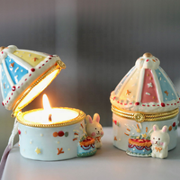 Niedliche Karussell-Kuchen Keramik-Duftkerze Ästhetische Wohndekoration, Geburtstagsgeschenk für Mädchen, Romantische Aromatherapie-Kerze Bestseller